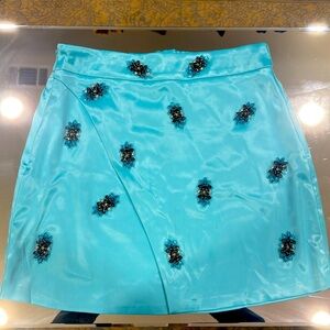 Boutique Baby Blue Skirt with Gem Stones
